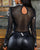 Sexy Skinny Black Shiny Studded Long Sleeve - minxxshop.com