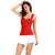 Red Elastic Halter Bandage Top Knitted Rayon Blouse - minxxshop.com