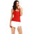 Red Elastic Halter Bandage Top Knitted Rayon Blouse - minxxshop.com