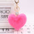 Heart Pom Pom Key Chain With Round Crystal Ball - minxxshop.com