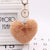 Heart Pom Pom Key Chain With Round Crystal Ball - minxxshop.com