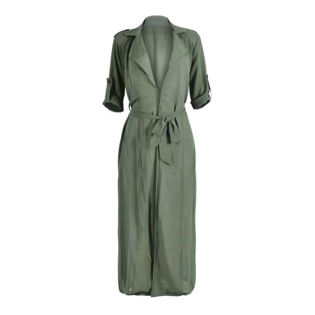 Full Sleeve Trench Coat Chiffon Duster For Women - minxxshop.com