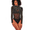 Sexy Black Rhinestone Studded Mock Neck Bodysuit - minxxshop.com